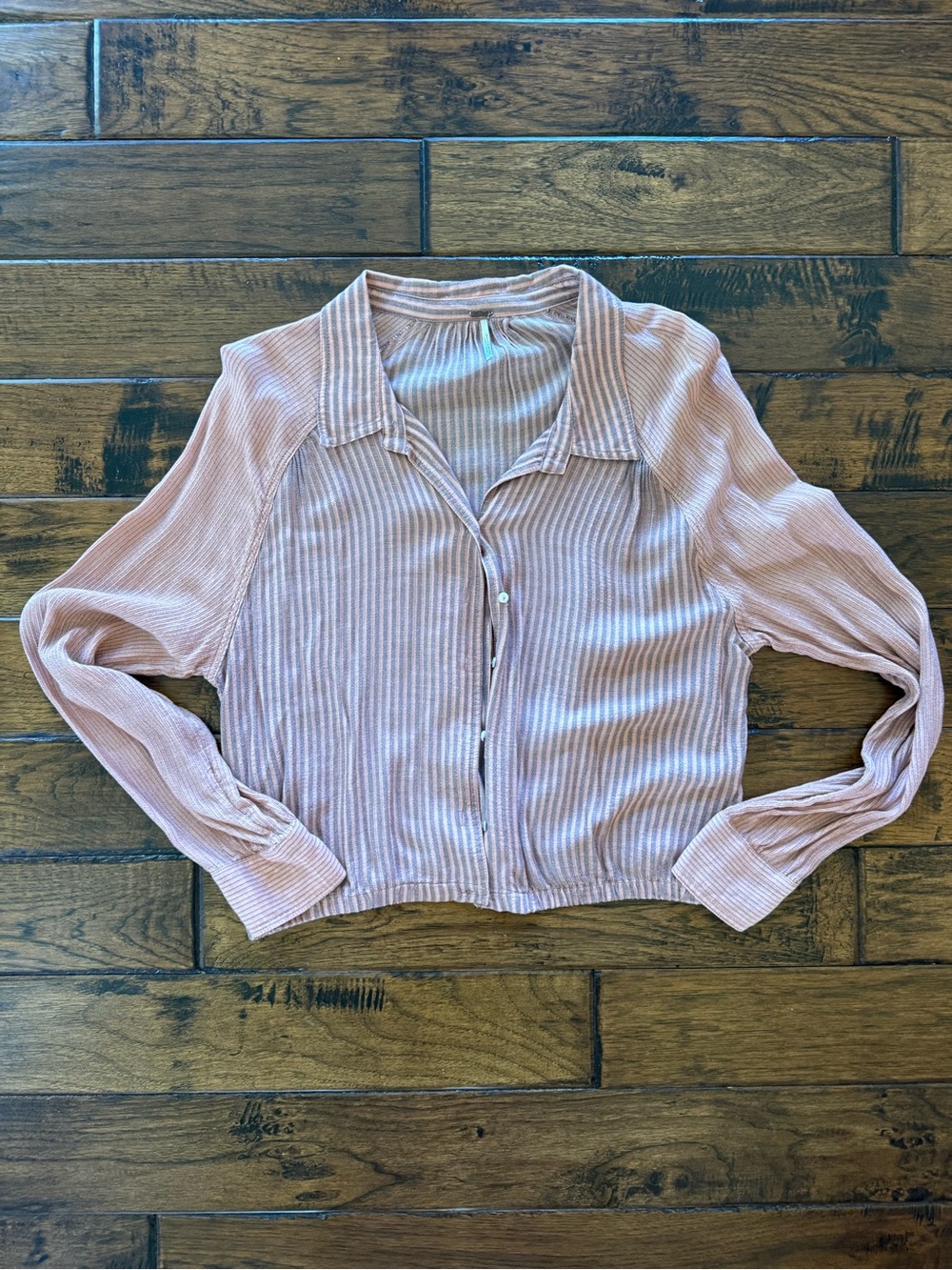 Free People striped Women's button-up with elastic waist